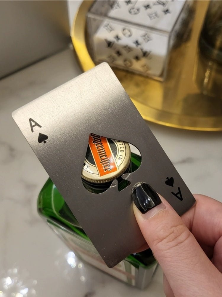 2PCS Stainless Steel Spade Ace Bottle Opener