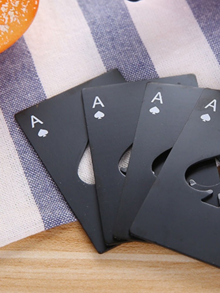 2PCS Stainless Steel Spade Ace Bottle Opener