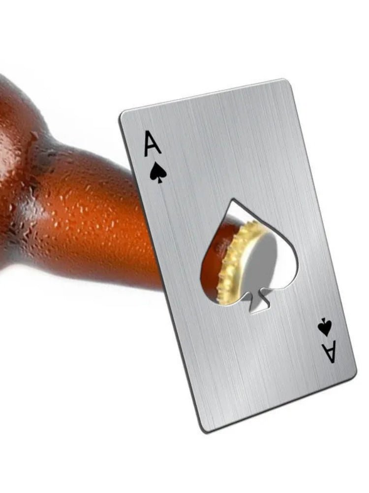 2PCS Stainless Steel Spade Ace Bottle Opener