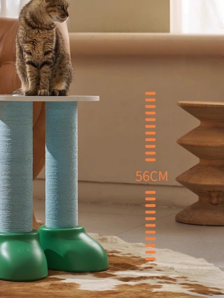 3-in-1 Cat Scratching Post, Bed & Side Table – Adorable Chubby Boot Design