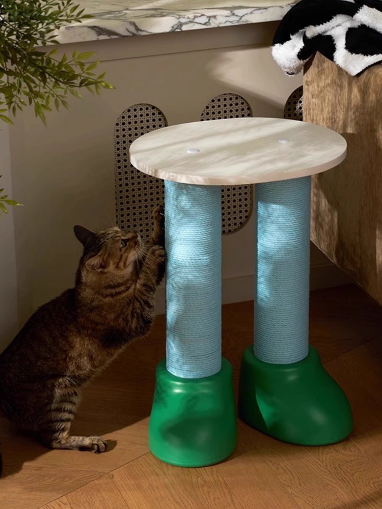 3-in-1 Cat Scratching Post, Bed & Side Table – Adorable Chubby Boot Design