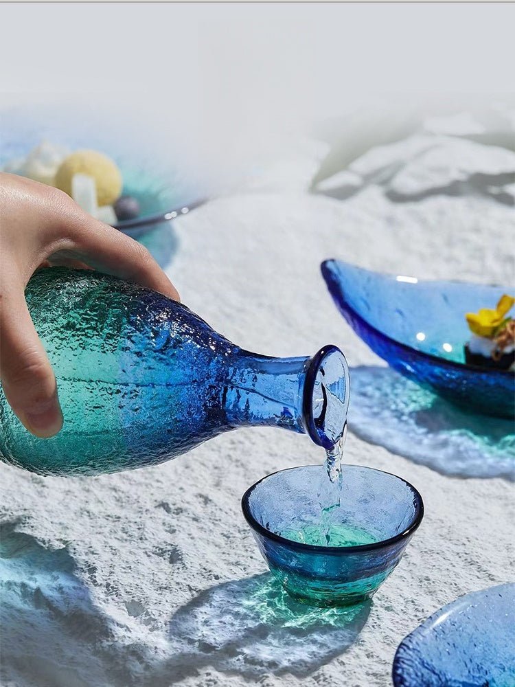 Coral Sea Japanese Glass Bowl or Plate – Ocean-Inspired Tableware