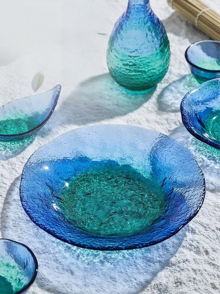 Coral Sea Japanese Glass Bowl or Plate – Ocean-Inspired Tableware