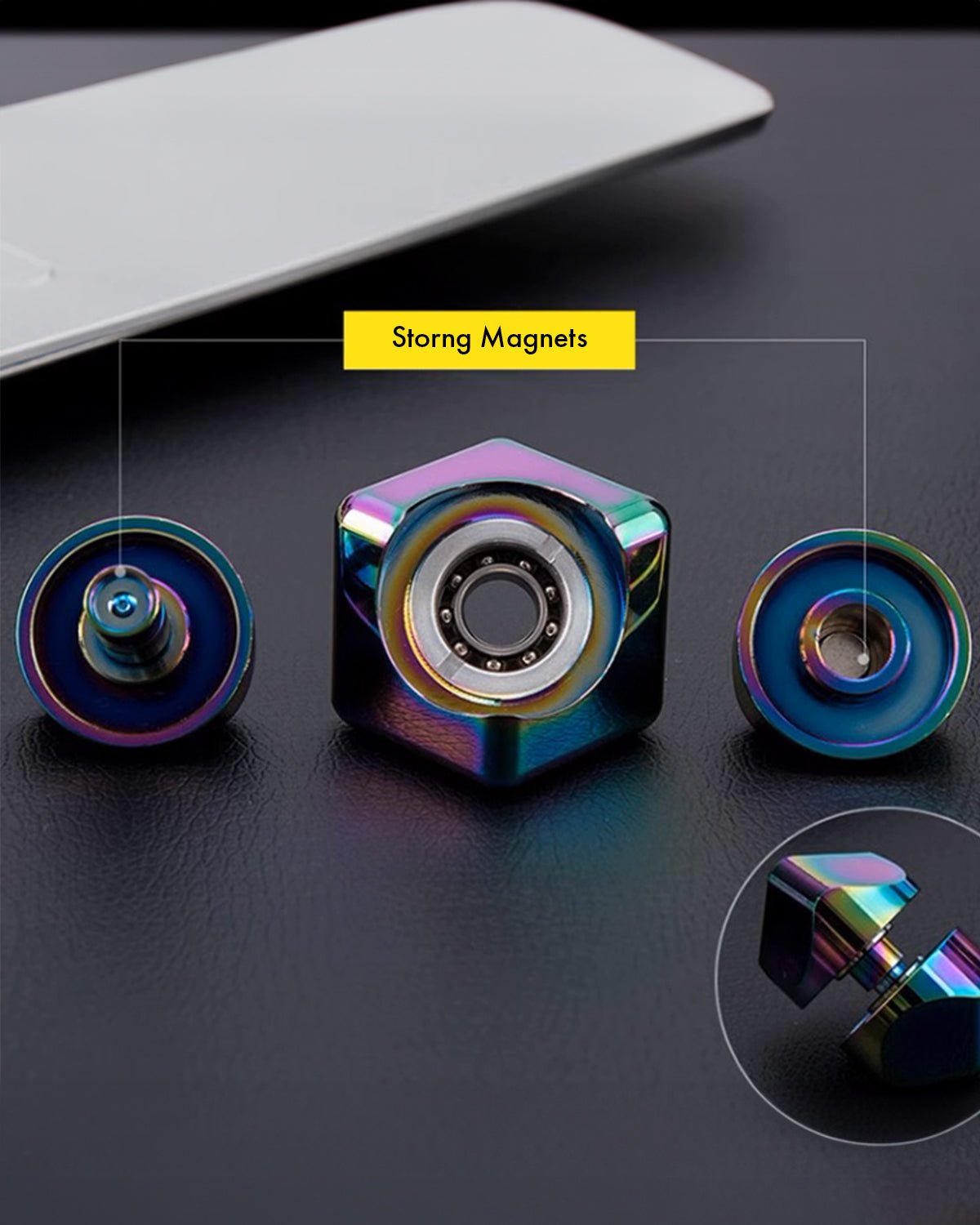 Colorful Spinning Fingertip Cube Stress Relief Toy