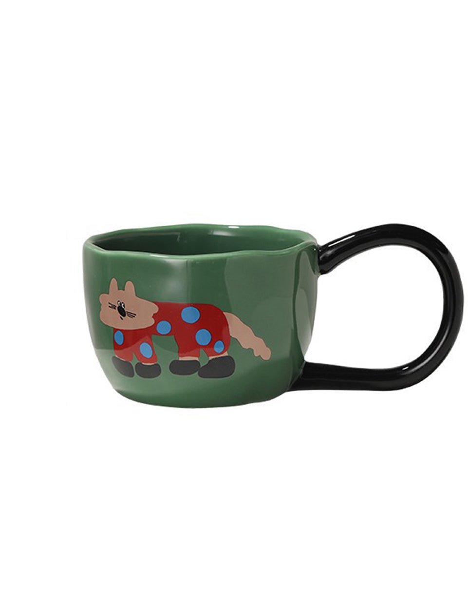 Cute Porcelain Big Handle Mug Animal