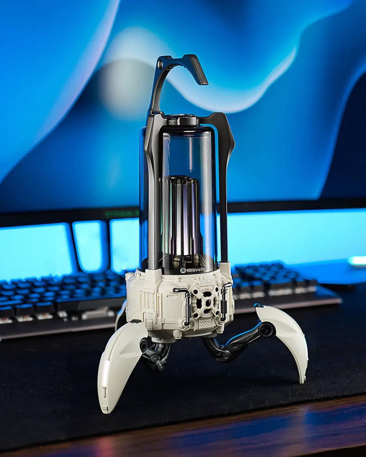 Mecha-inspired portable Bluetooth speaker with RGB lights