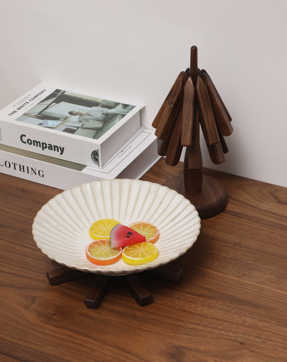 Tree-shaped Wooden Trivet Set Coaster for Teapot