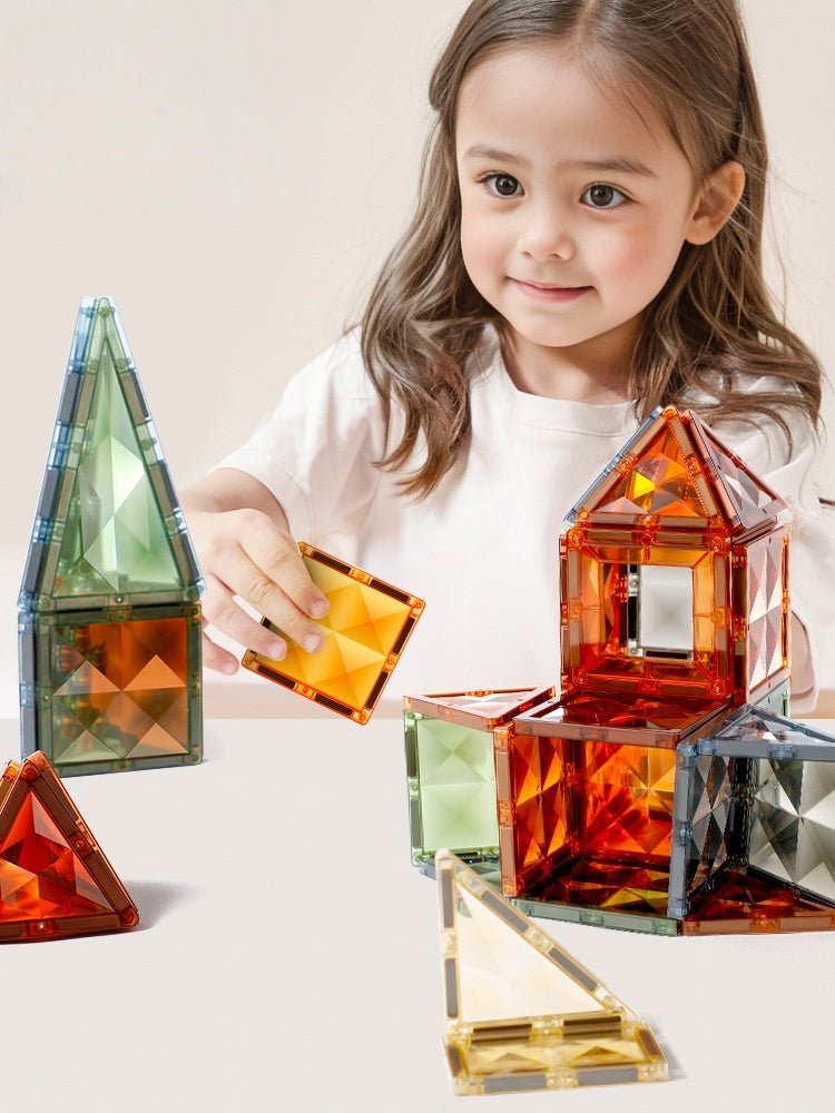 100PCS Natural Color Magnetic Building Blocks – 3D Window Toy for Kids Ages 3-6