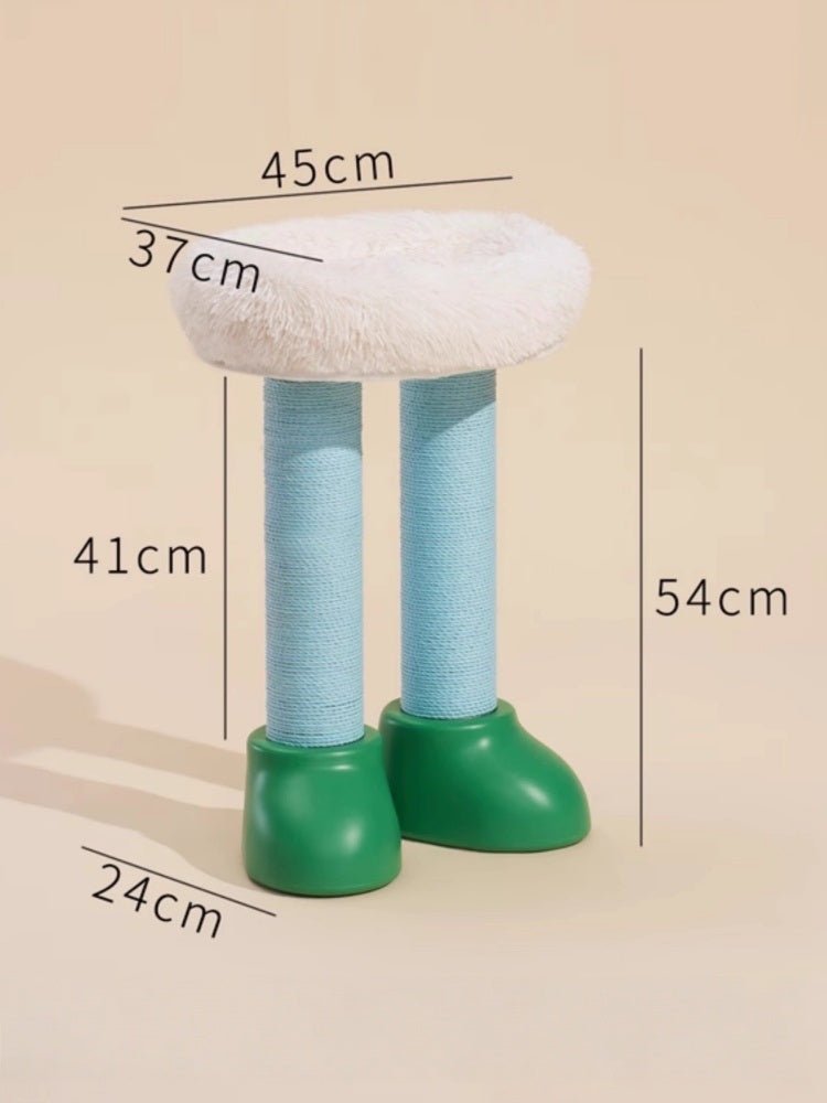 3-in-1 Cat Scratching Post, Bed & Side Table – Adorable Chubby Boot Design