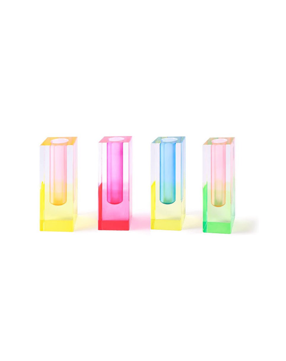 Colorful Square Column Acrylic Vase