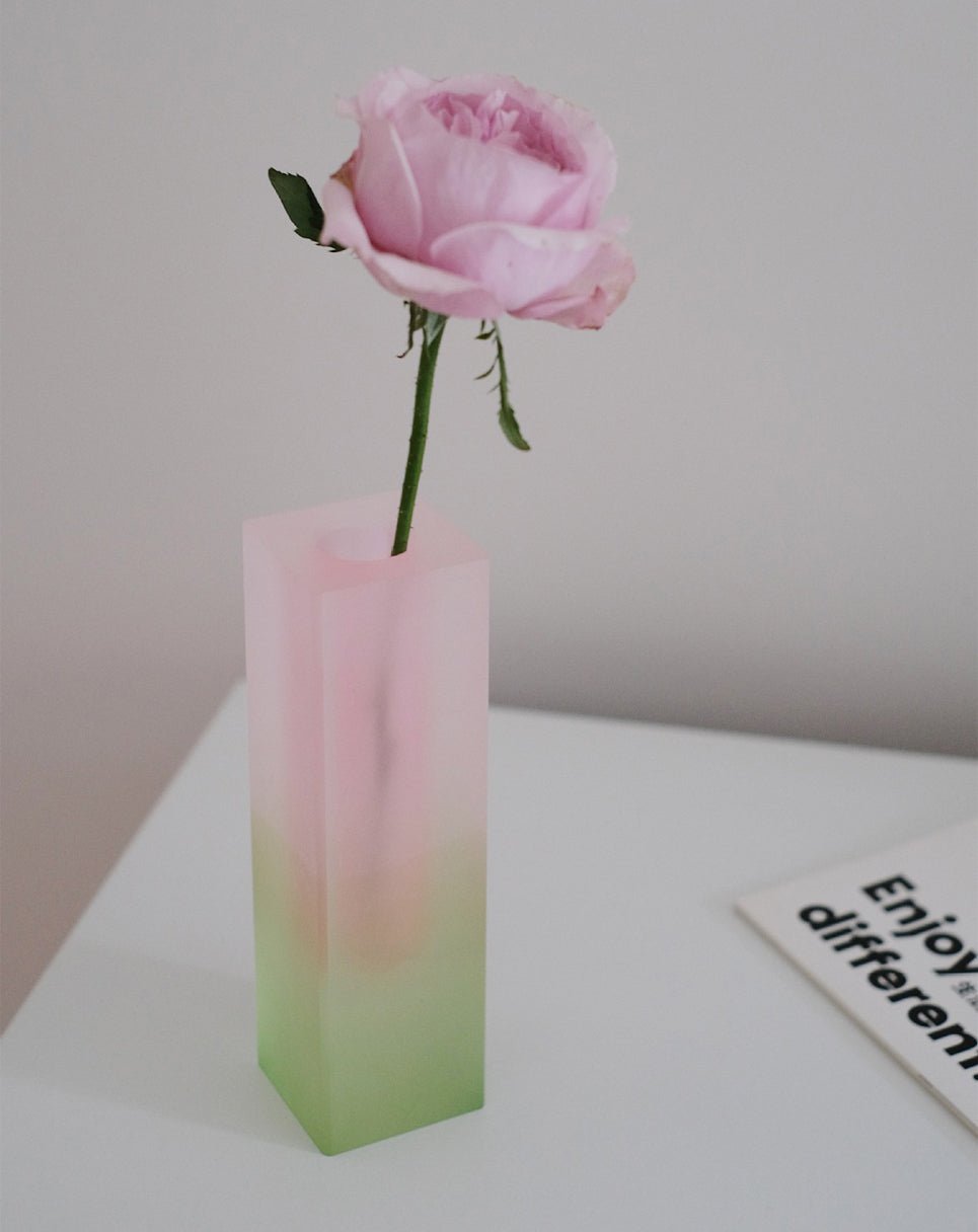 Colorful Square Column Acrylic Vase