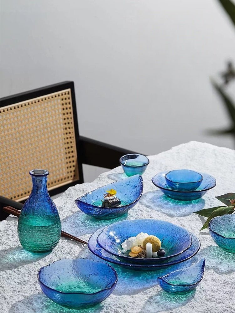Coral Sea Japanese Glass Bowl or Plate – Ocean-Inspired Tableware