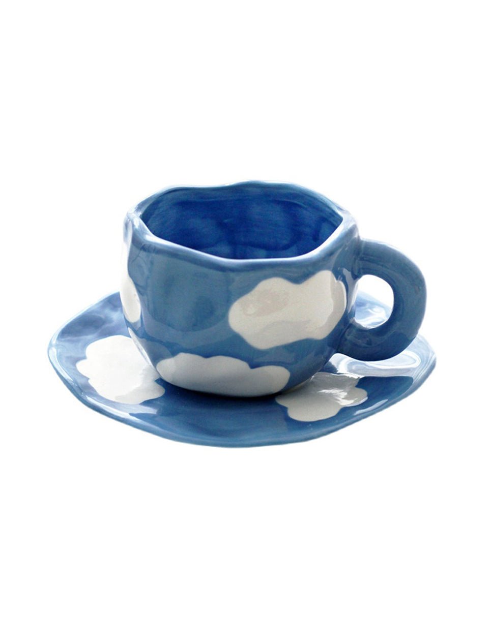Hand-Painted Ceramic Coffee Cup Set