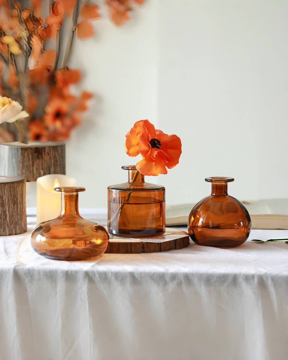 Handcrafted Recycled Glass Vase Set