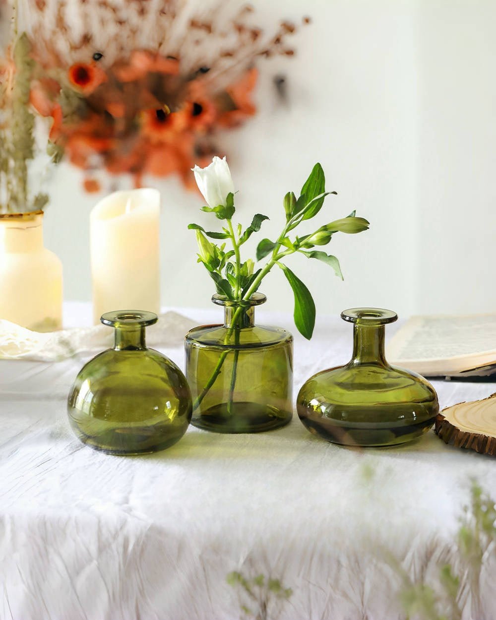 Handcrafted Recycled Glass Vase Set