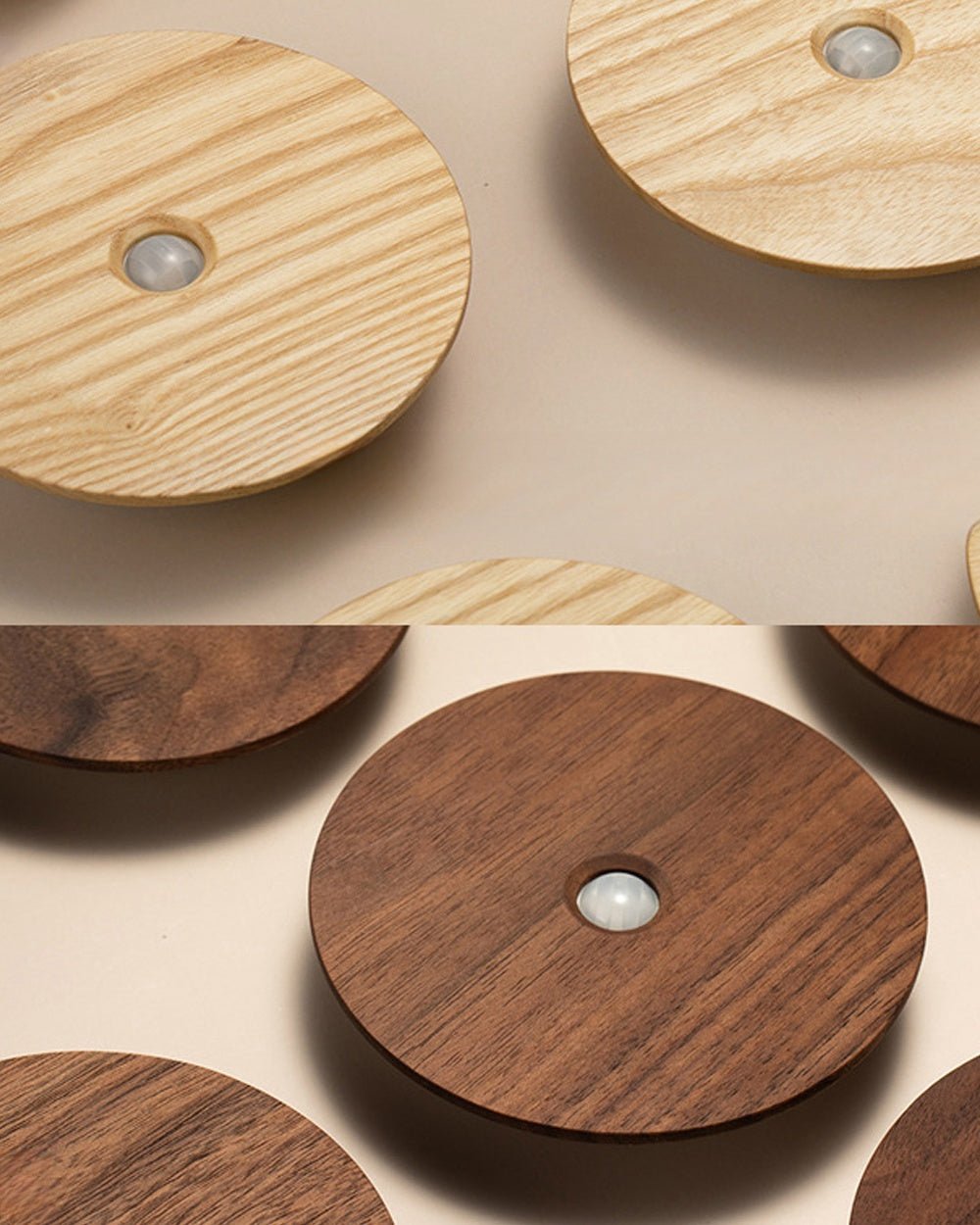 Natural Wood Touch-Sensored Wall Light