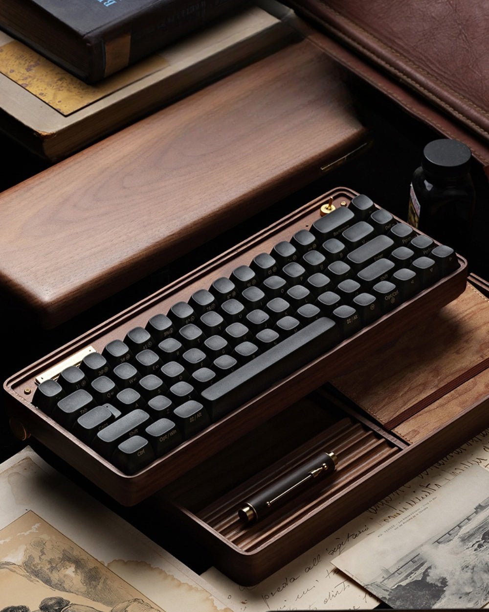 Premium Walnut Mechanical Keyboard Gift Box