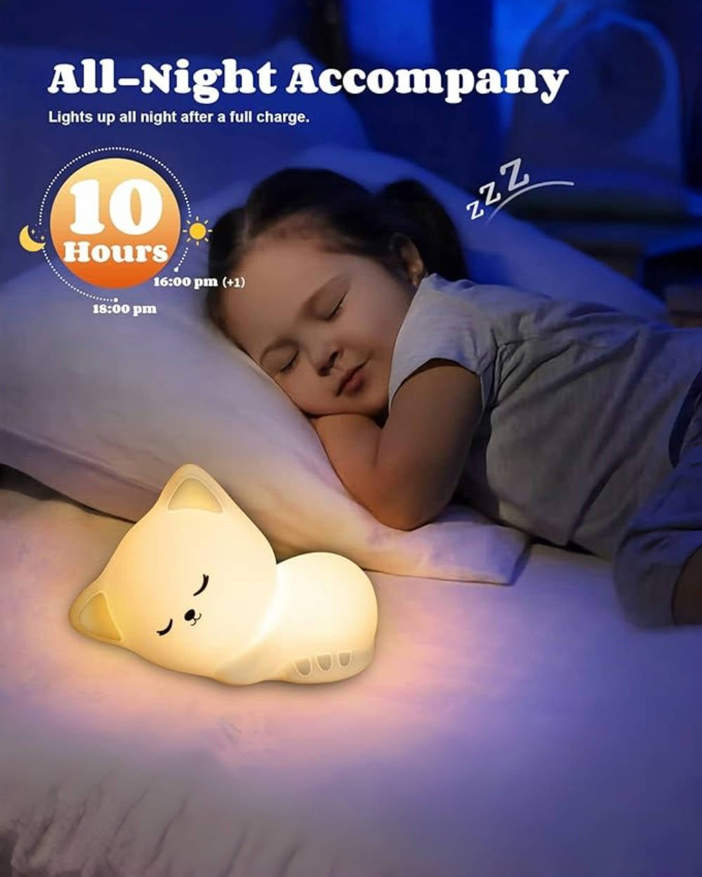 Silicone Cat Nightlight with Tap Control