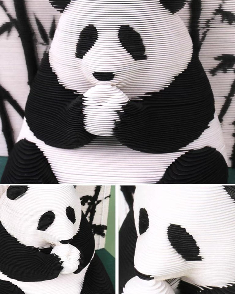 3D Panda-Shape Memo Sheet with Carving Paper Art