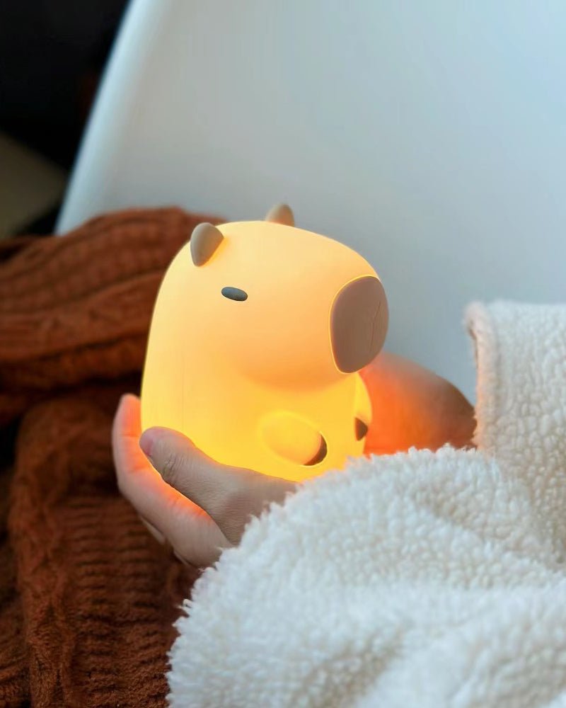 Ammonite Capybara Night Light, Cute Silicone Capybara Lamp For Kids, Soft Silicone Kids Nursery