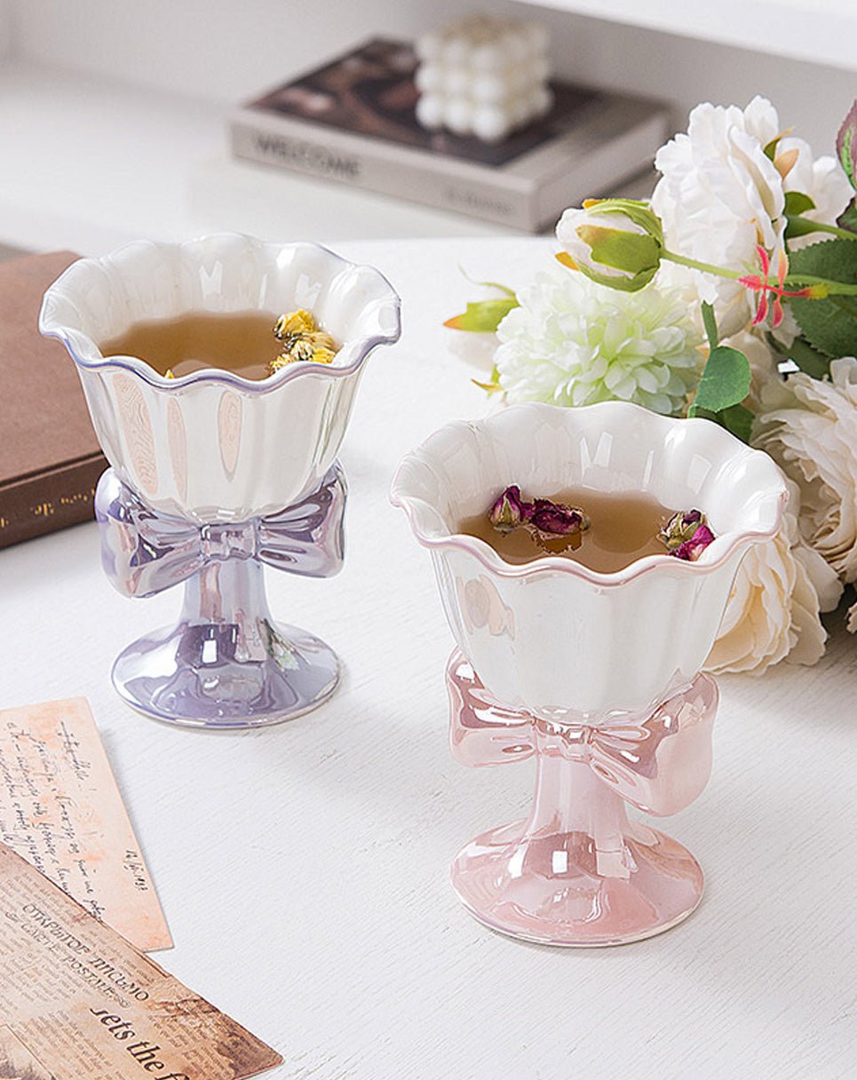 Ceramic Coffee & Ice Cream Bow Mug