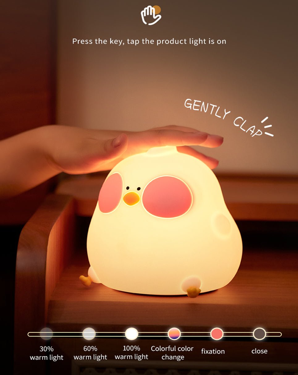 Cute Chick LED Night Lamp with USB Charging Silicone