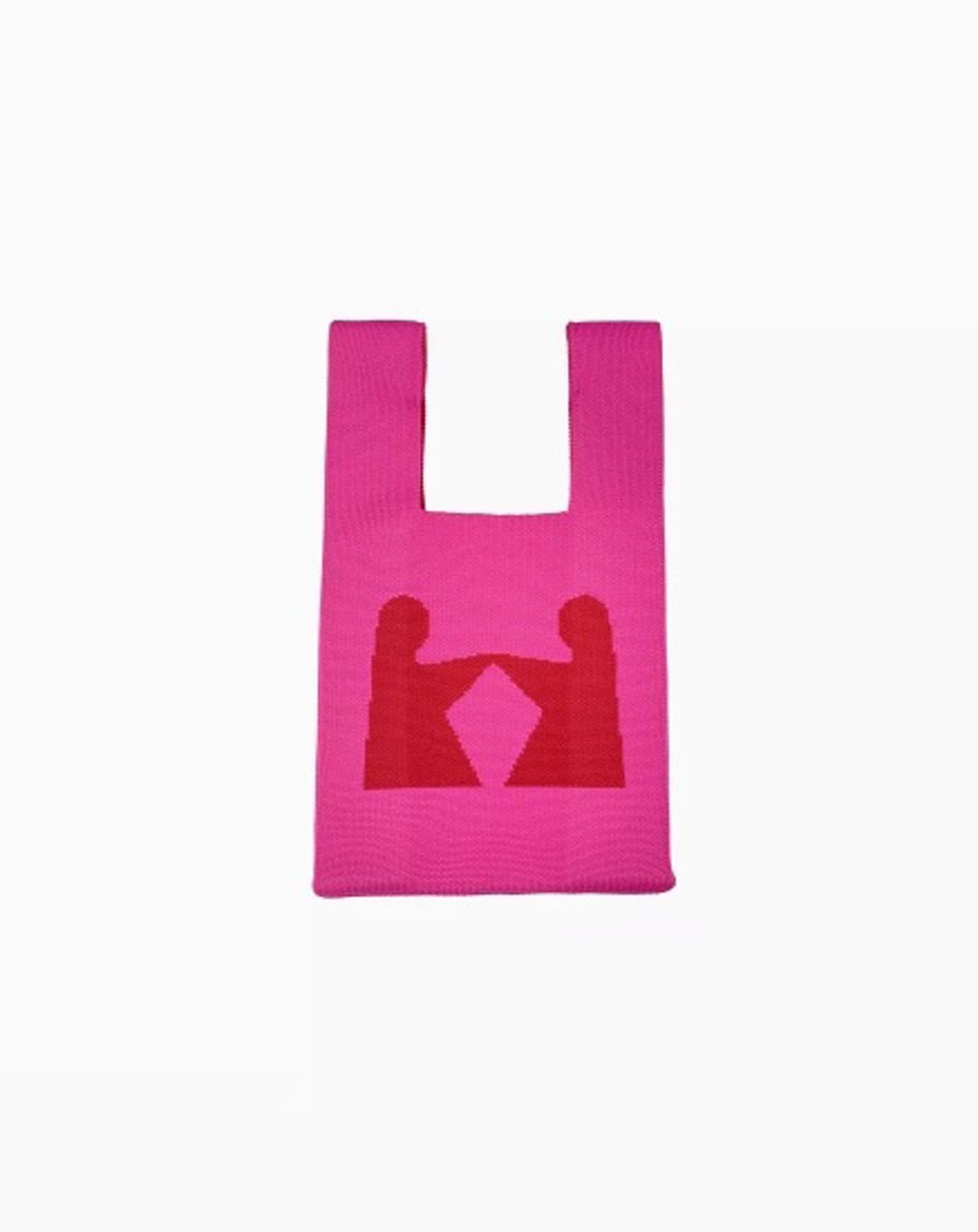 Hot Pink Knitted Tote Bag