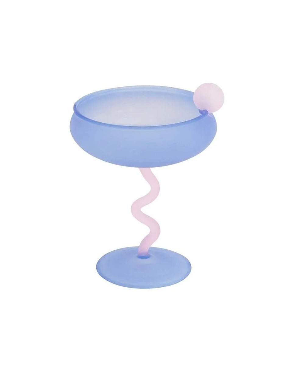 Pink Goblet Twisted Glass Cup With Candy Ball