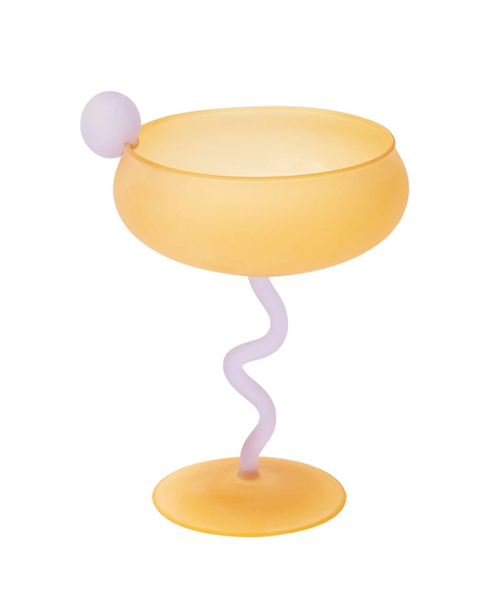 Pink Goblet Twisted Glass Cup With Candy Ball