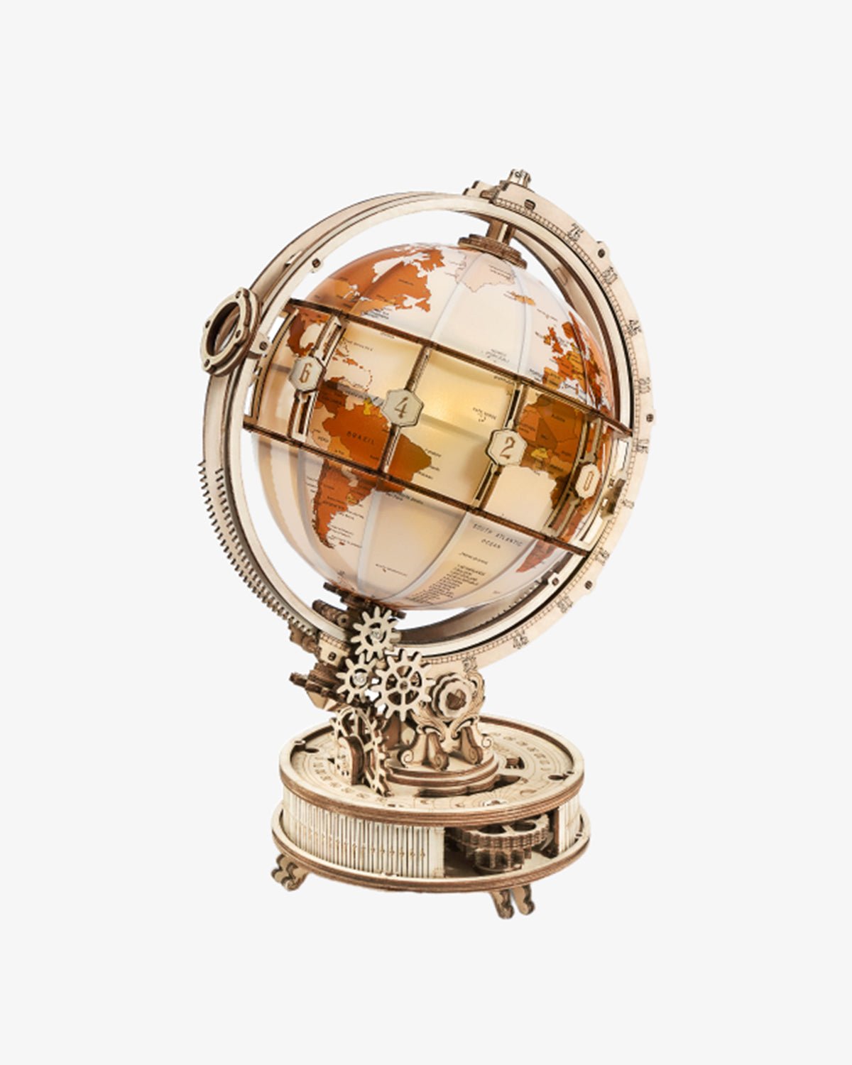 Illuminated Globe of the World 3D Wooden Puzzle