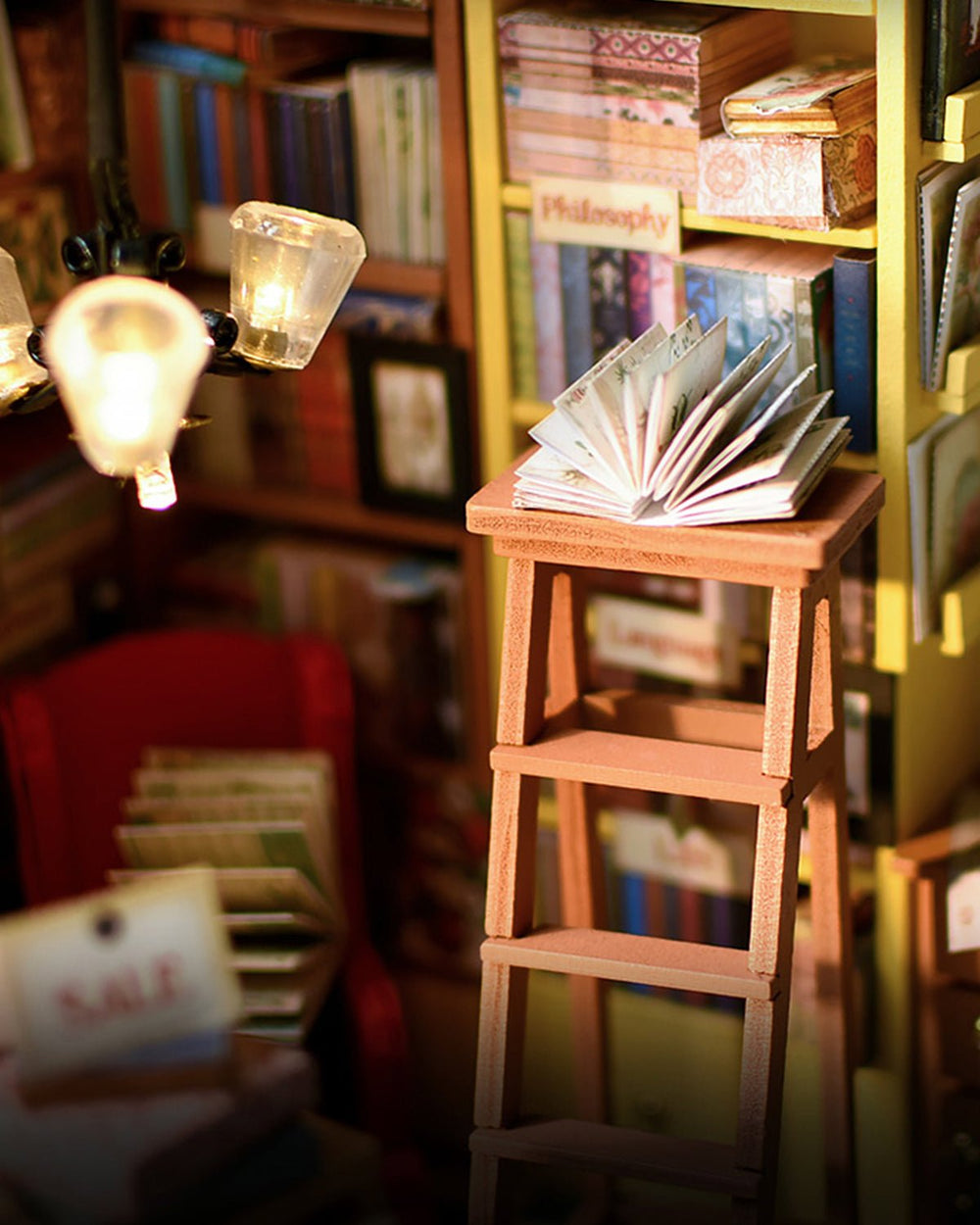 Library Assembly Kit Sam's Library DIY Miniature Kit | NOVI BOX