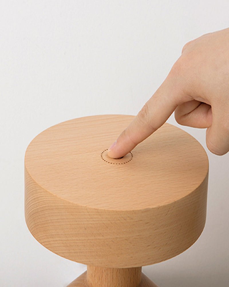 Touch-Sensor Wooden Table Lamp